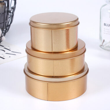 Round Tin Box with Lid for Candy and Chocolate Gifts