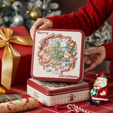 Sealed Candy Cookie Chocolate Christmas Gift Tin Box