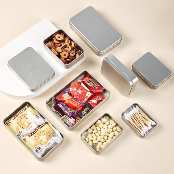 Multi Size Silver Tin Box for Tea and Candy Packaging