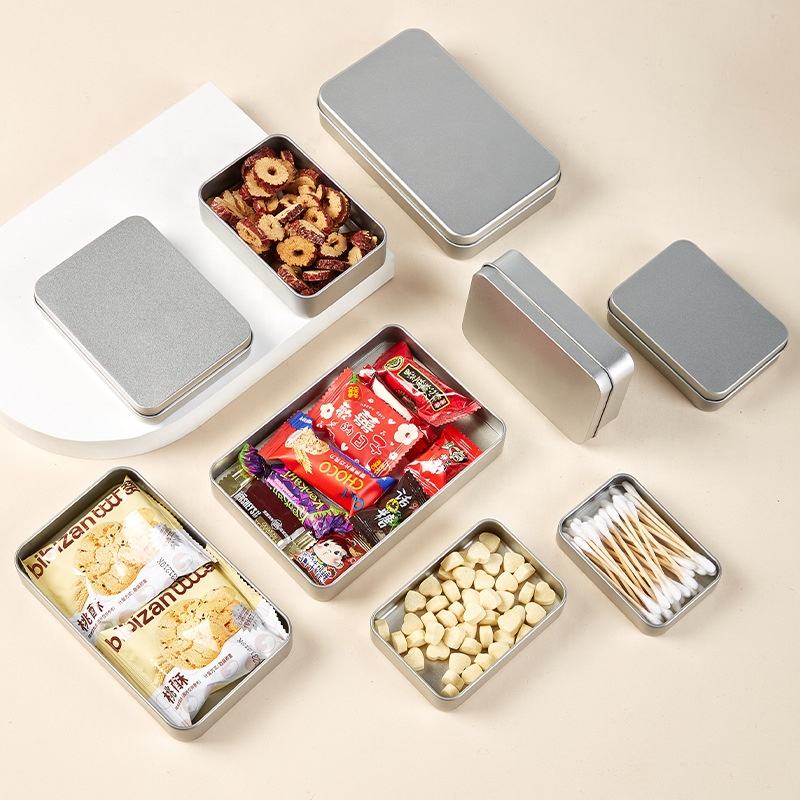 Multi Size Silver Tin Box for Tea and Candy Packaging