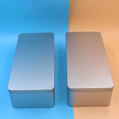 Silver Rectangle Candy Cookie Tea Chocolate Tin Box