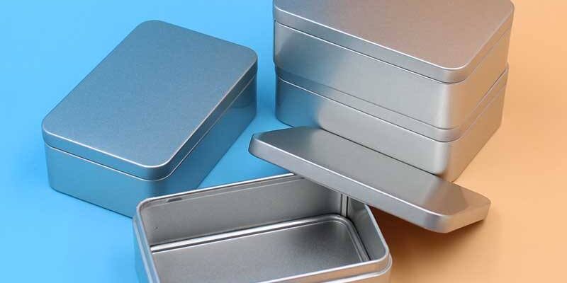 Silver Rectangle Candy Cookie Tea Chocolate Tin Box