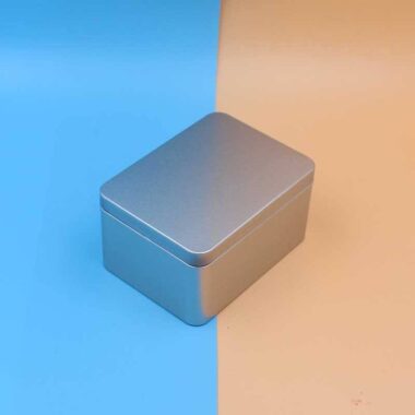 Silver Rectangle Candy Cookie Tea Chocolate Tin Box