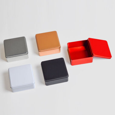 Multicolor Square Tin Box for Tea Snacks and Candy