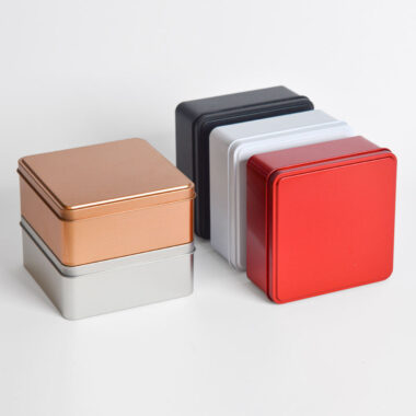 Multicolor Square Tin Box for Tea Snacks and Candy