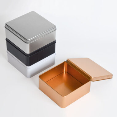 Multicolor Square Tin Box for Tea Snacks and Candy