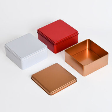 Multicolor Square Tin Box for Tea Snacks and Candy